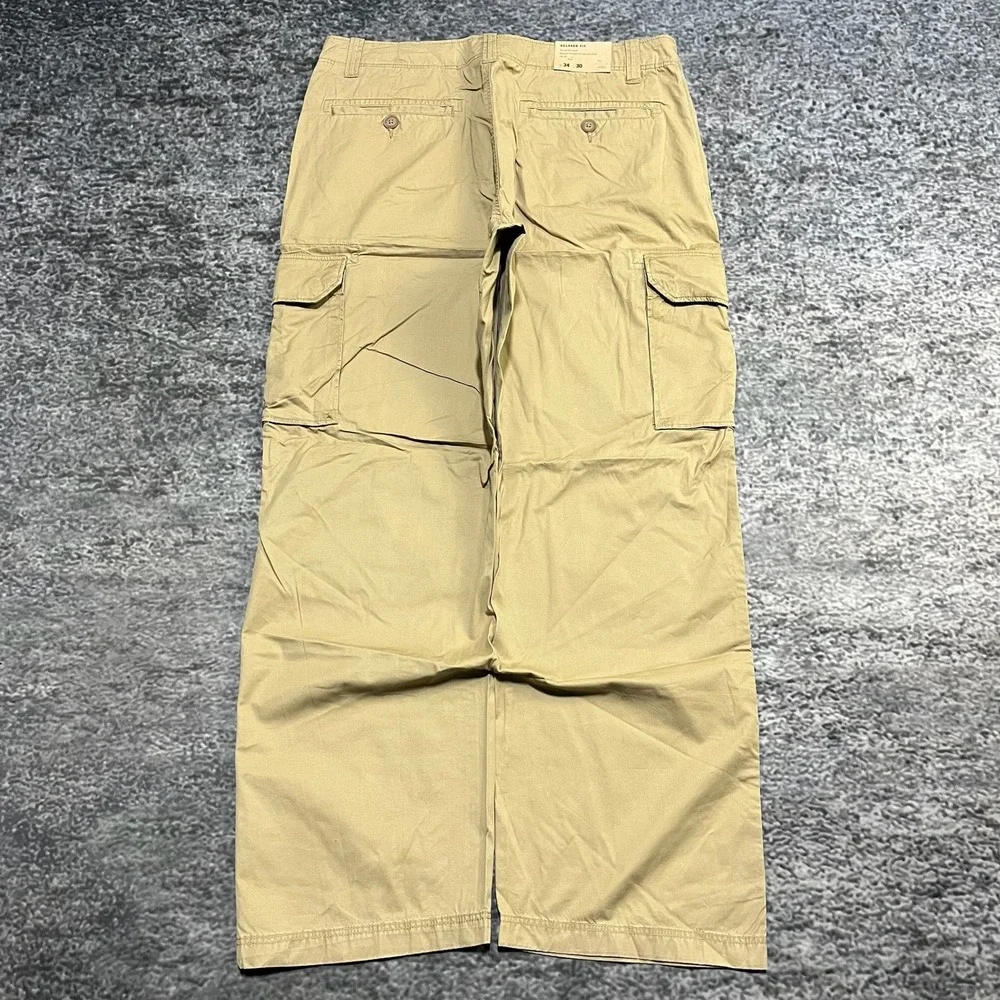 NWT J. Crew Cargo Pants Relaxed Fit Mens 34x30 Tan Ripstop Utility